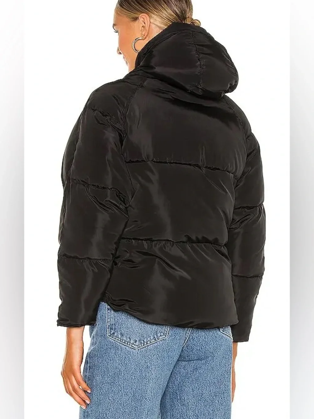 NWT TOAST Society Pluto Puffer Jacket Black with Hood Sz M